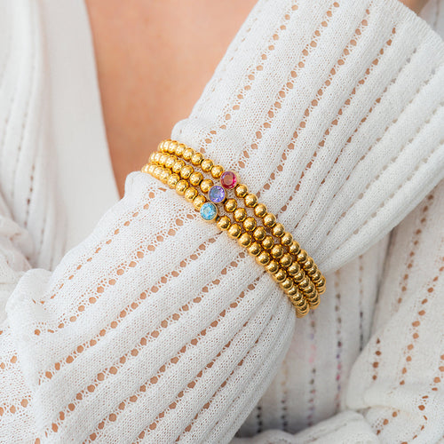 Beaded Bubble Birthstone Bracelet