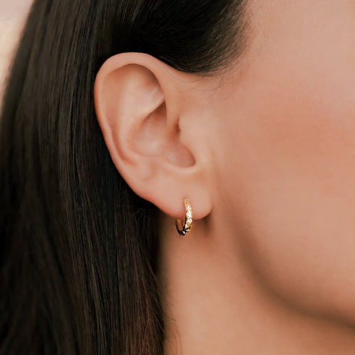 Falling Stars Huggie Hoop Earrings