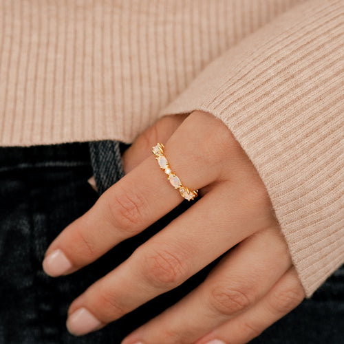 Eternity Fire Opal Ring