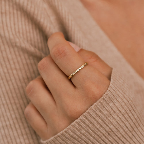 Bezel-Set Tiny Stacking Ring