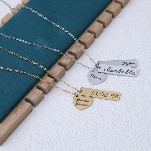 Engraved Heart Pendant Necklace • Best Friend Gift