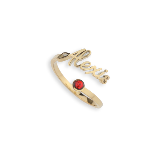 Custom Name Birthstone Ring