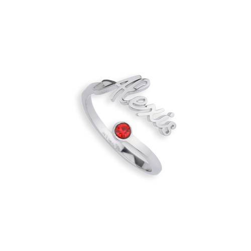 Custom Name Birthstone Ring