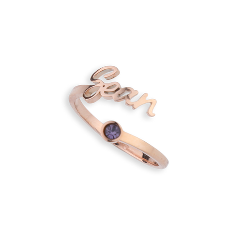 Custom Name Birthstone Ring