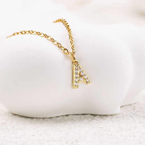 Pave Uppercase Initial Necklace