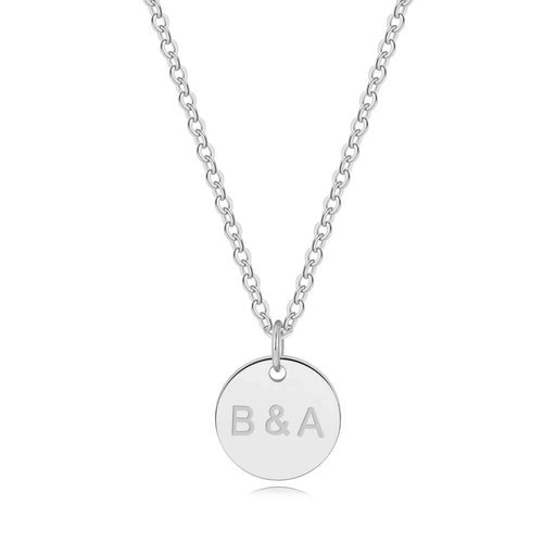 Love Disc Initial Necklace