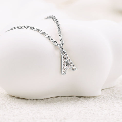 Pave Uppercase Initial Necklace