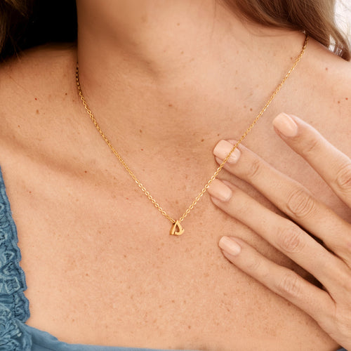 Tiny Script Initial Necklace