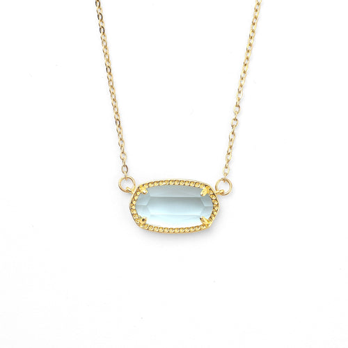 Oval Birthstone Pendant Necklace