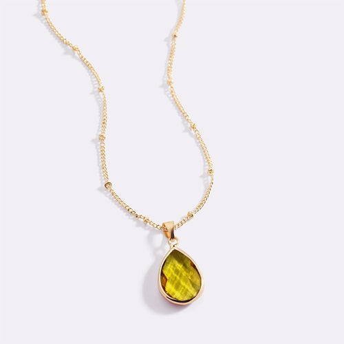 Birthstone Drop Pendant Necklace