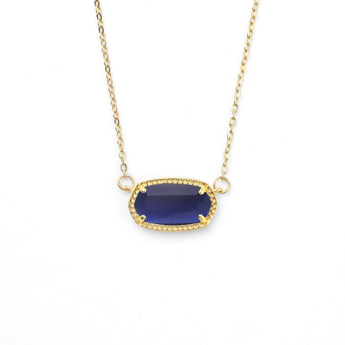 Oval Birthstone Pendant Necklace