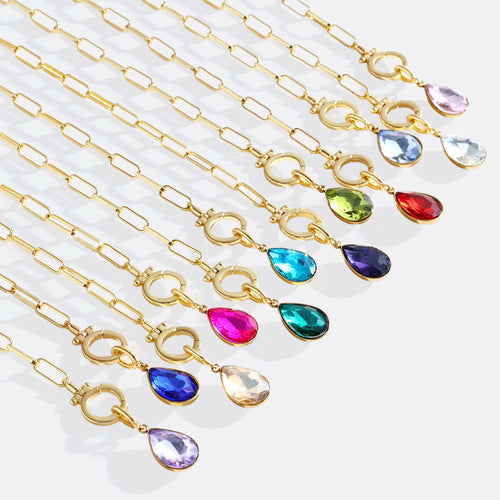 Teardrop Birthstone Charm