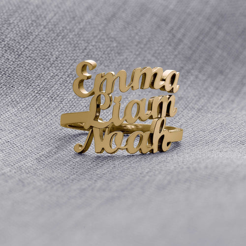 Triple Name Ring