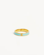 Yellow Gold Vermeil Born to Bloom Enamel Ring - Cloud Blue
