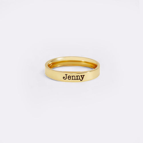 Engraved Stackable Name Ring | 3mm Band