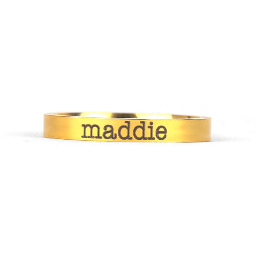 Engraved Stackable Name Ring | 3mm Band