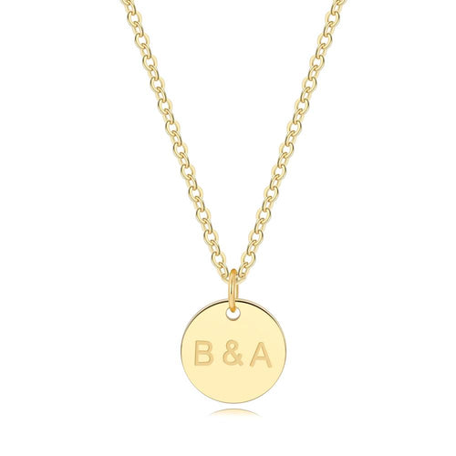Love Disc Initial Necklace
