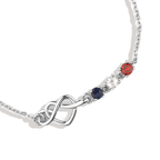 Personalized Birthstones Heart Knot Bracelet