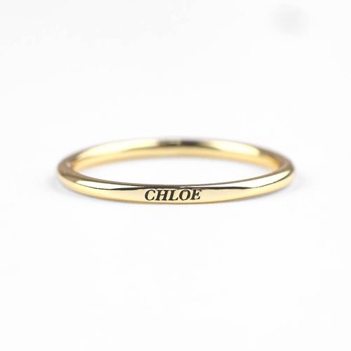 Flat Top Super Tiny Stackable Name Ring