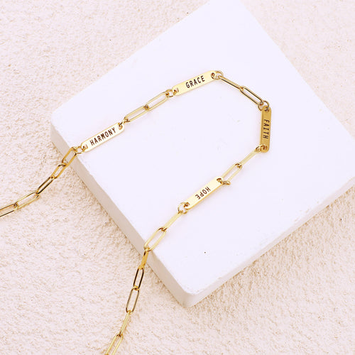 Paperclip Necklace With Personalized Names
