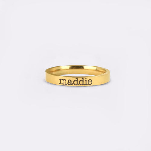 Engraved Stackable Name Ring | 3mm Band