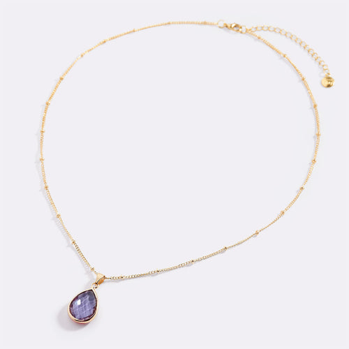 Birthstone Drop Pendant Necklace