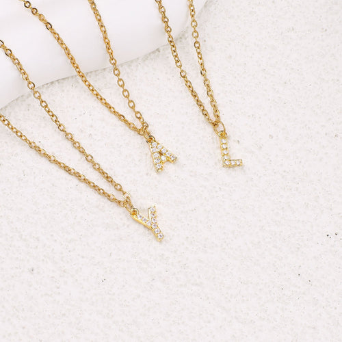 Pave Uppercase Initial Necklace