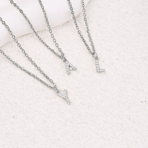 Pave Uppercase Initial Necklace