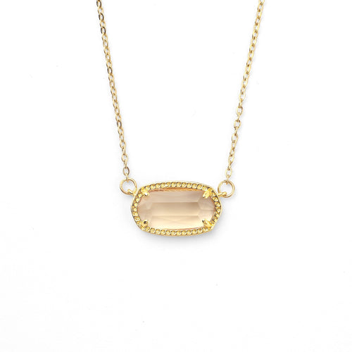 Oval Birthstone Pendant Necklace