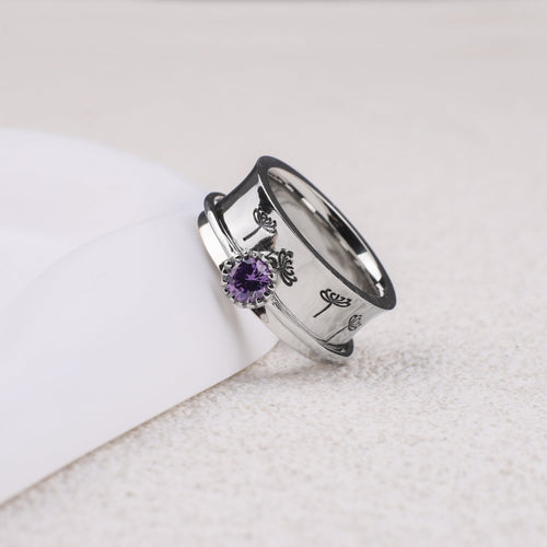 Dandelion Birthstone Spinning Fidget Ring