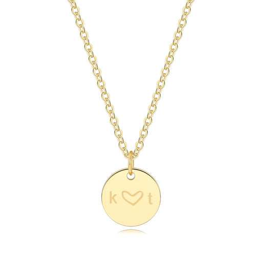 Love Disc Initial Necklace