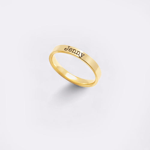 Engraved Stackable Name Ring | 3mm Band