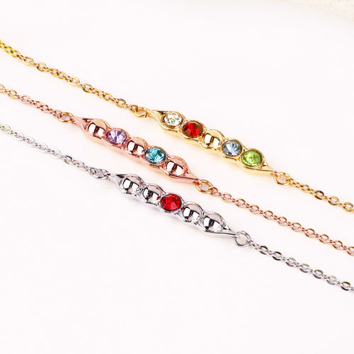 Peas in a Pod Birthstone Bracelet