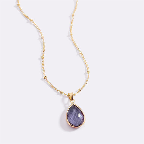 Birthstone Drop Pendant Necklace