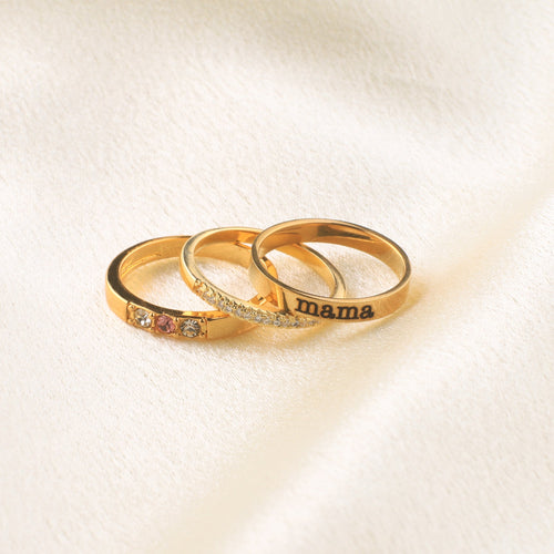 Personalized Name Birthstones Stacking Rings