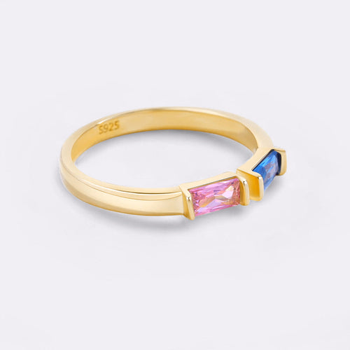 Adjustable Double Birthstone Ring