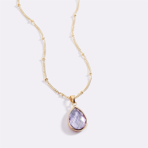 Birthstone Drop Pendant Necklace