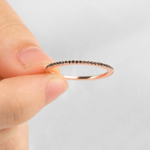Black Diamond Eternity Stacking Ring