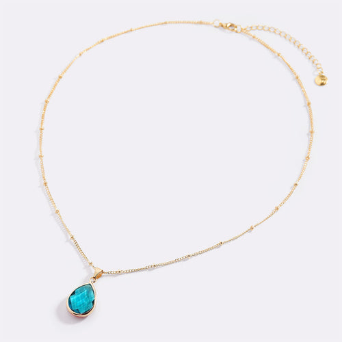 Birthstone Drop Pendant Necklace