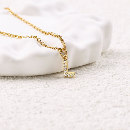 Pave Uppercase Initial Necklace