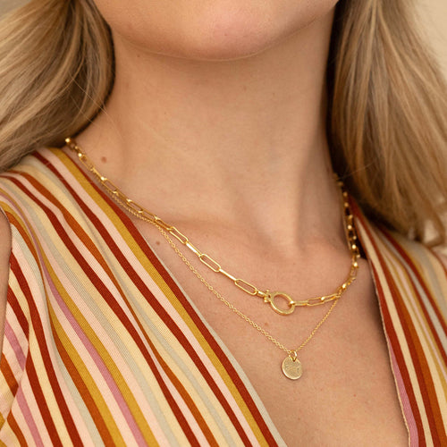 Love Disc Initial Necklace