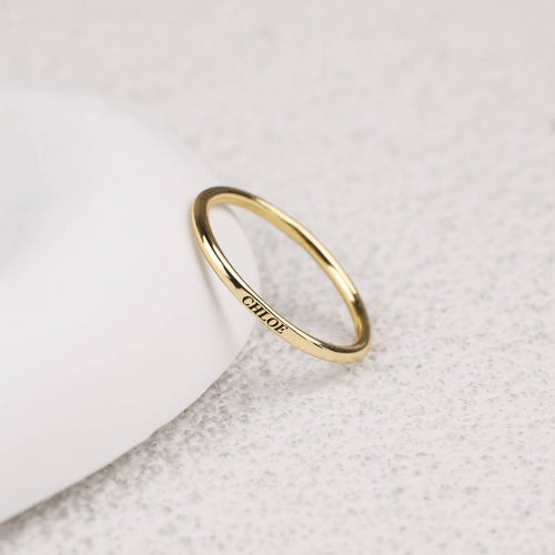 Flat Top Super Tiny Stackable Name Ring