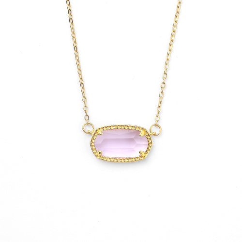 Oval Birthstone Pendant Necklace