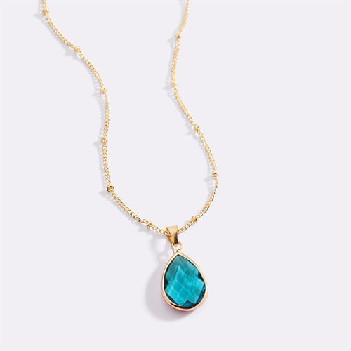 Birthstone Drop Pendant Necklace