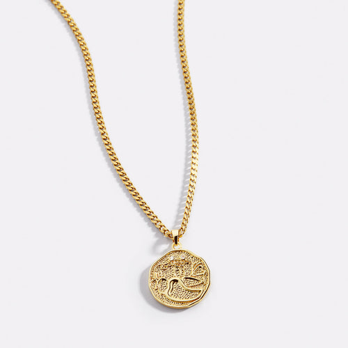 Astrological Sign Coin Pendant Necklace
