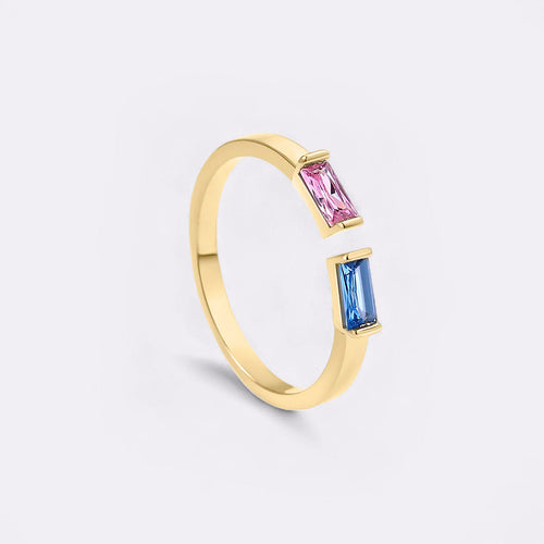 Adjustable Double Birthstone Ring