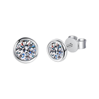 Bezel-Set Diamond Earrings