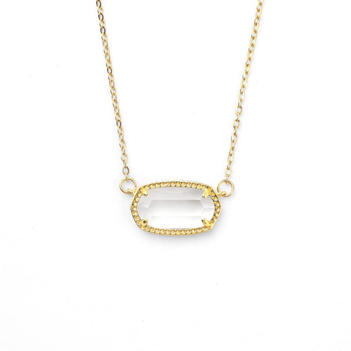 Oval Birthstone Pendant Necklace