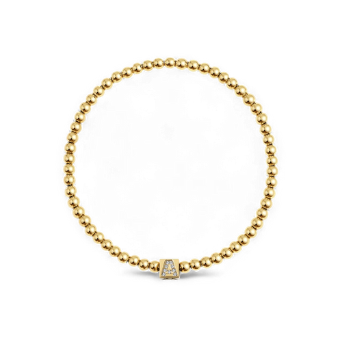 Beaded Block Initial Bracelet