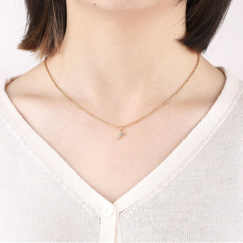 Pave Uppercase Initial Necklace